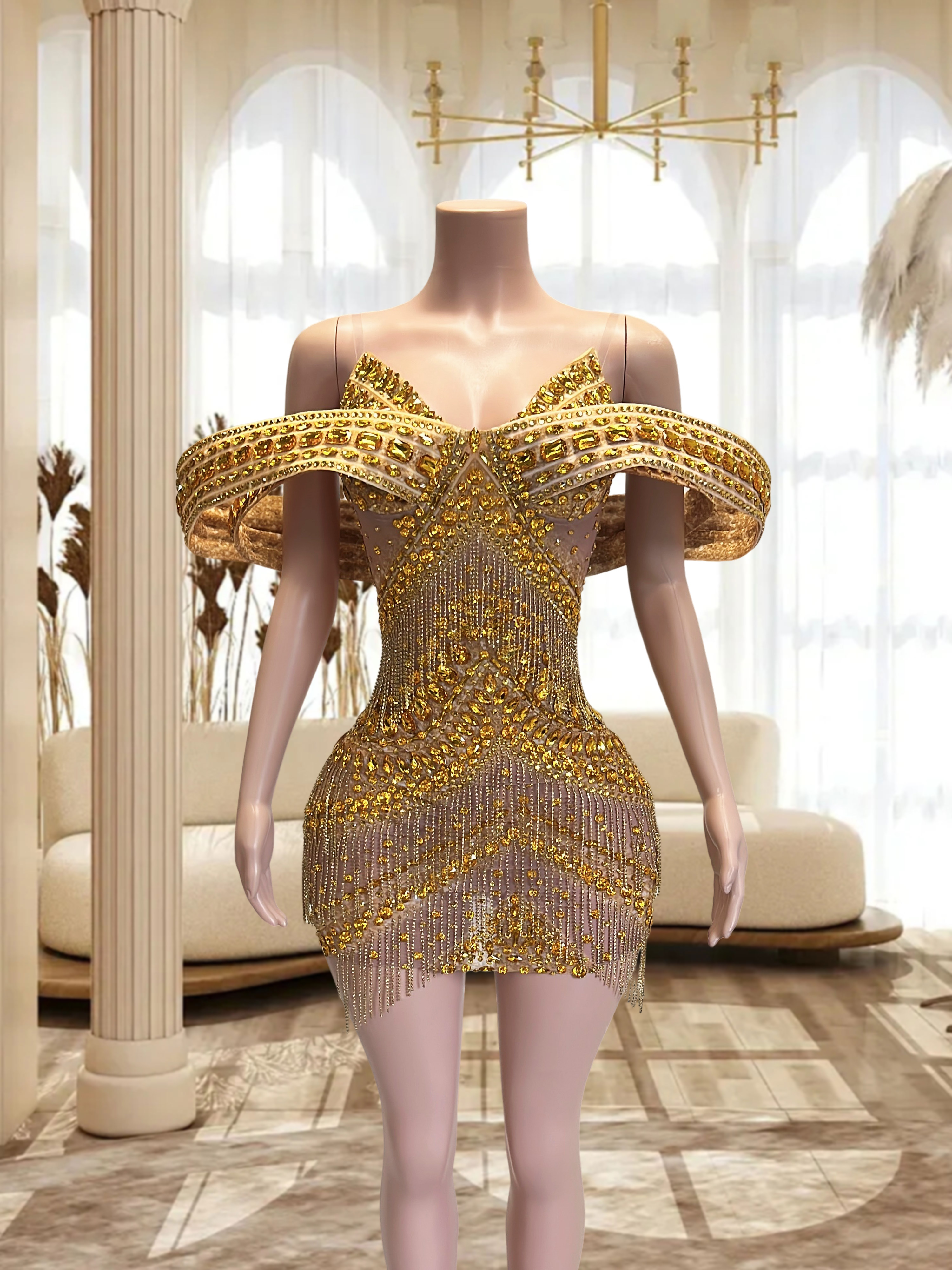 Gold Mini Dress FX241124