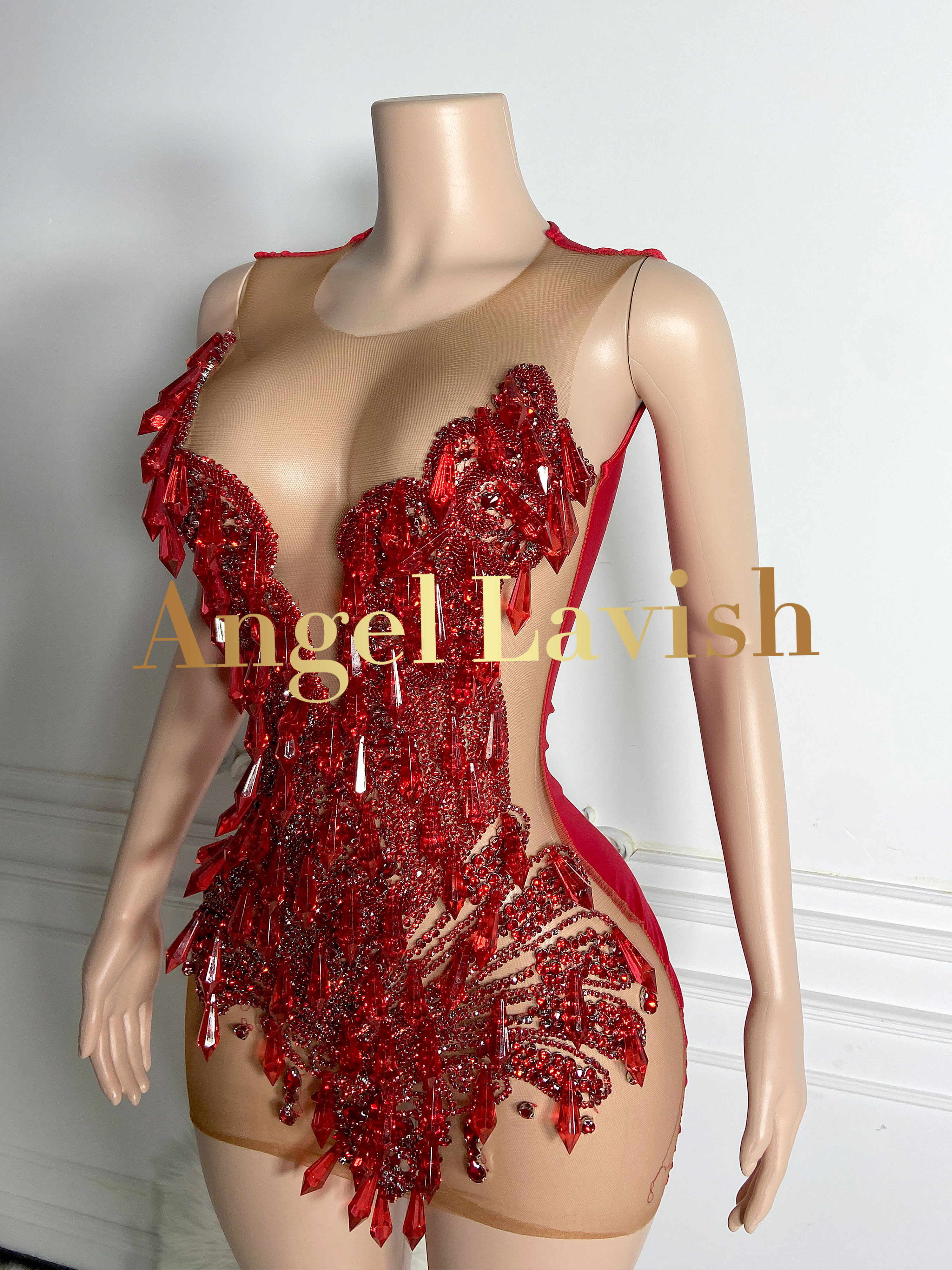 Red Mini Dress TH24103101